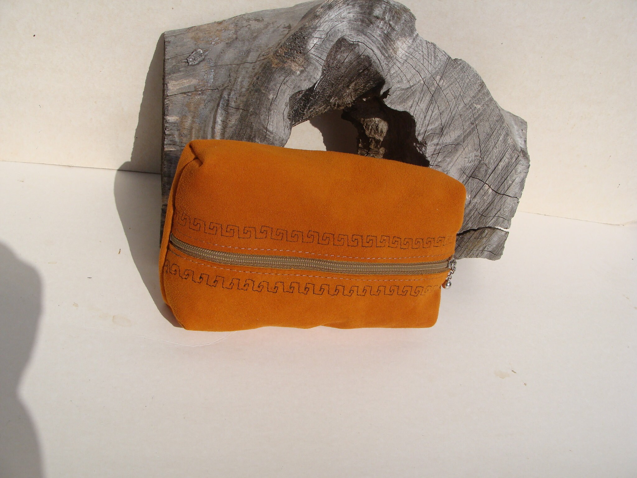 Grande Trousse Fantaisie en Cuir Mouton Camelle