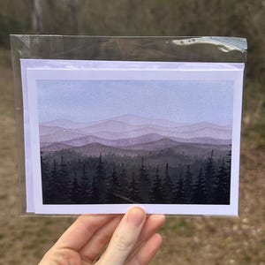 Purple Mountain Greeting Cards, Watercolor Landscape Cards, Wilderness Notecards, Nature Greeting Cards, Greeting Cards