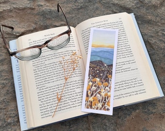 Blue Ridge Mountain Flowers Watercolor Bookmark