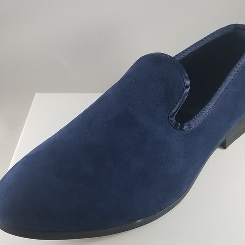 navy blue suede loafers mens