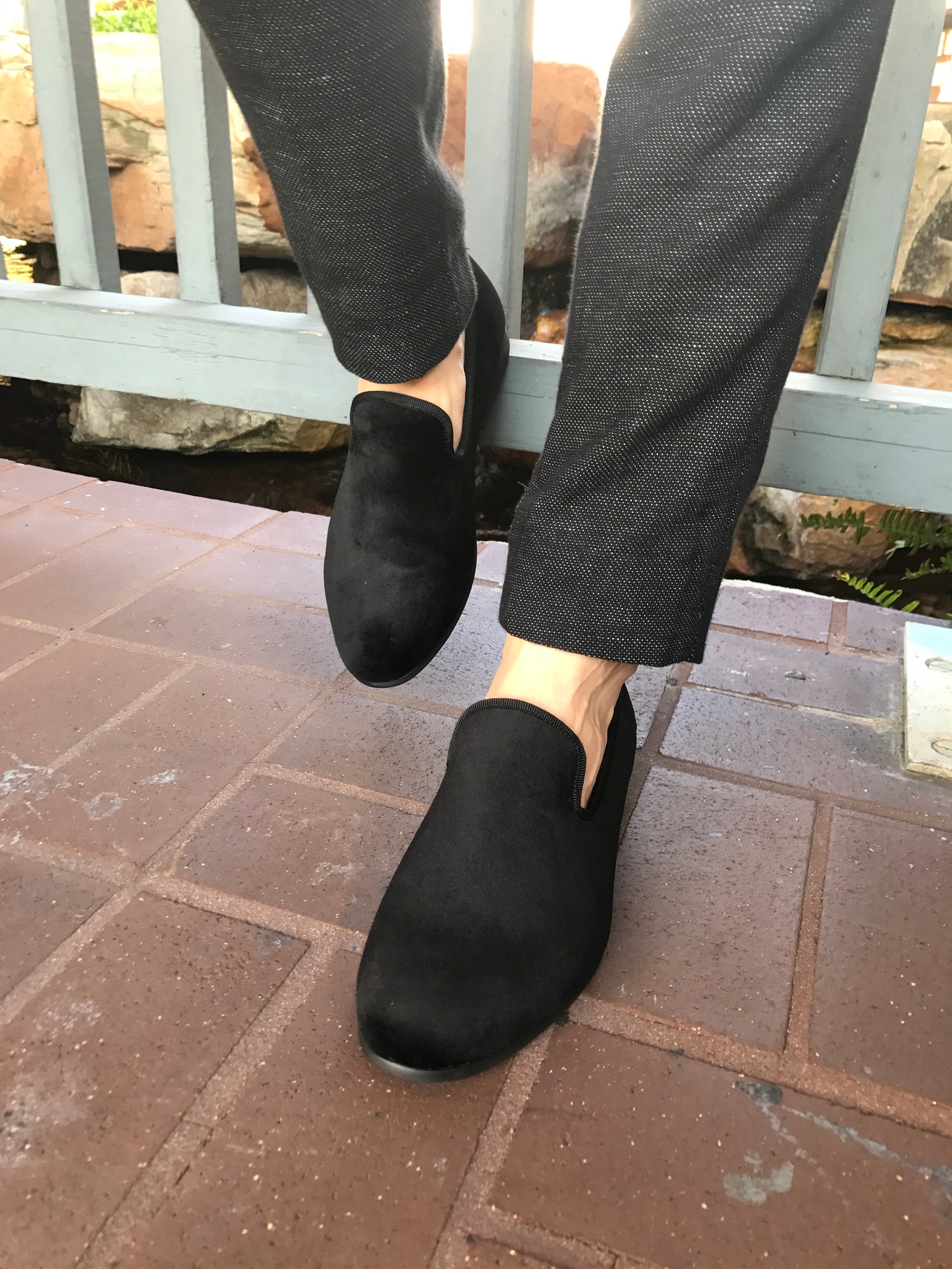 Black Velvet Loafer Etsy