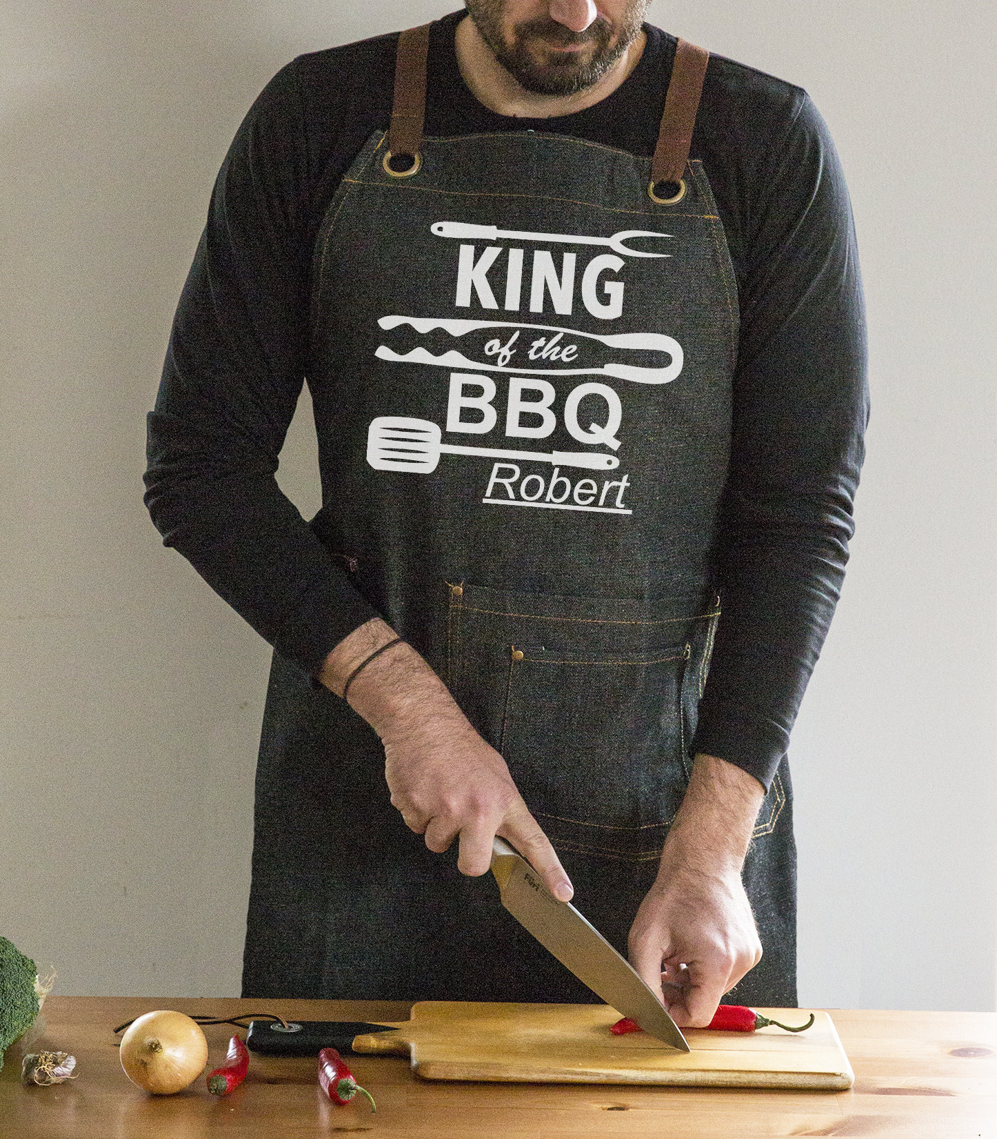 King of the BBQ Men's personalised apron Barbeque Etsy