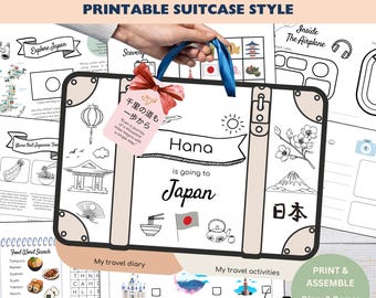 Japan Kids Travel Journal Kit | Printable Tokyo Activity Book & Diary | Personalized Vacation Keepsake PDF Download