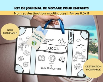 Personalized French Kids Travel Journal Kit: Surprise Trip Reveal (Digital Download)