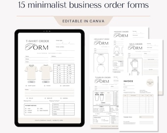 Editable Business Order Forms | A4 Invoice Template | Canva Small Business Forms | Custom Invoice Printable | Order & Invoice Printable