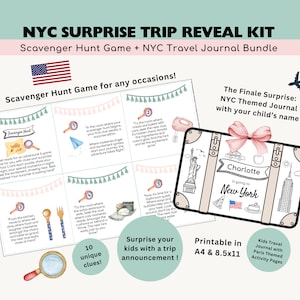 NYC Scavenger Hunt Surprise Trip Reveal Kit Personalized Kids Travel ...