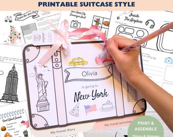 NYC Kids Travel Journal Kit | Printable New York Activity Book & Diary | Personalized Vacation Keepsake PDF Download