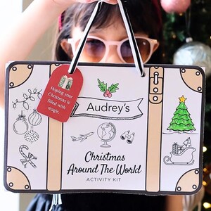 Libro de actividades navideño personalizado / Diario navideño / Kit de actividades de viaje para niños / Juegos navideños imprimibles / Carta de Papá Noel