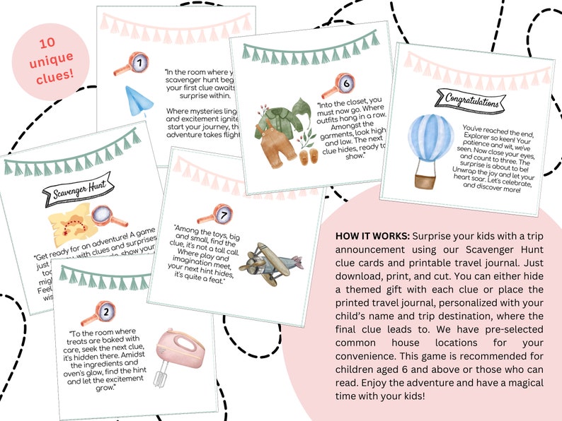 NYC Scavenger Hunt Surprise Trip Reveal Kit Personalized Kids Travel ...