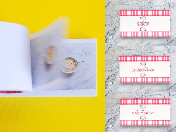 Roman Recipes,the Gricia animated flipbook with typical recipes of the Roman culinary tradition Gricia, carbonara, cheese and Pepe