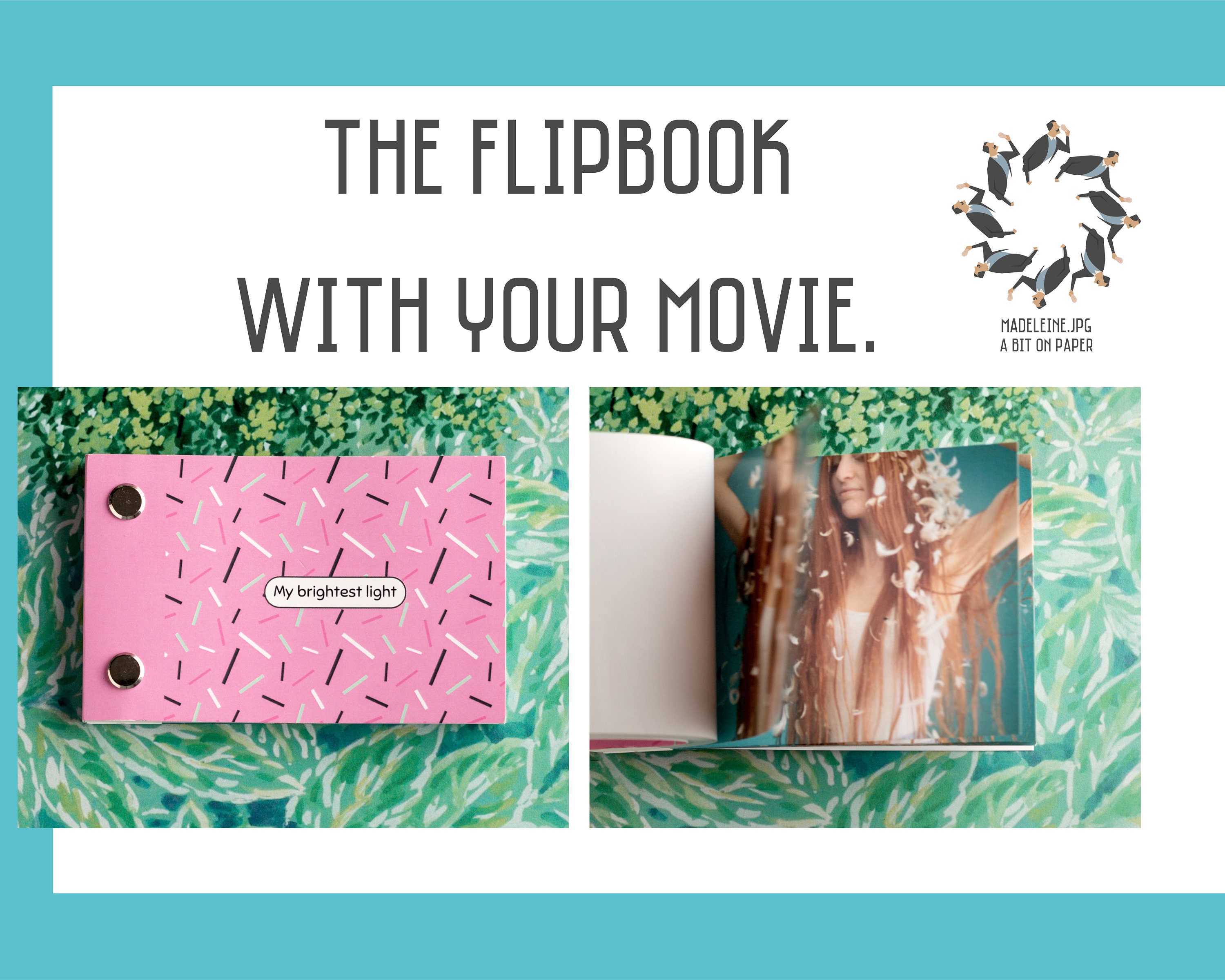 Flipbook the Stork and the Child or Original Handmade Birth Announcement  Small Picture Book to Flip Through 