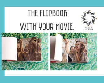 Personalized flipbook with your video! Customizable flipbook for favors, wedding, birthday, parties, gadgets, gift idea