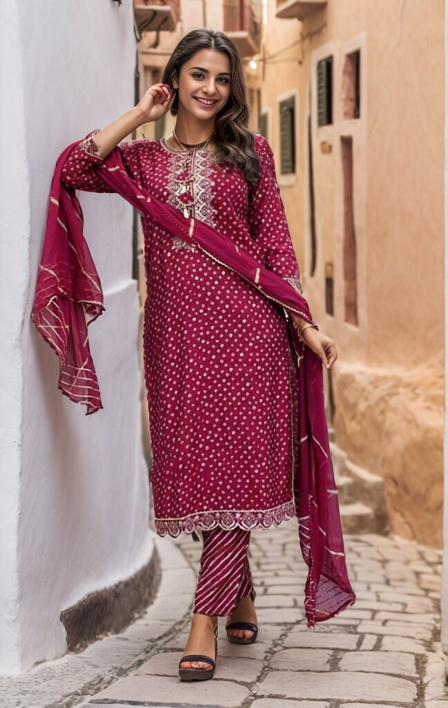 Buy Cotton Indian Churidar Salwar Kameez In Red Colour Online - LSTV05543