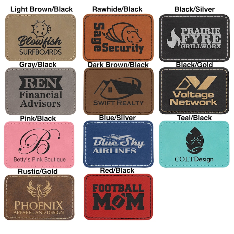 25 Custom Leather Patches With Adhesive Backing. Leatherette Etsy