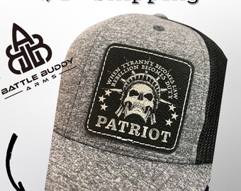 Custom laser engraved leather patch with adhesive backing.  Leatherette Patch