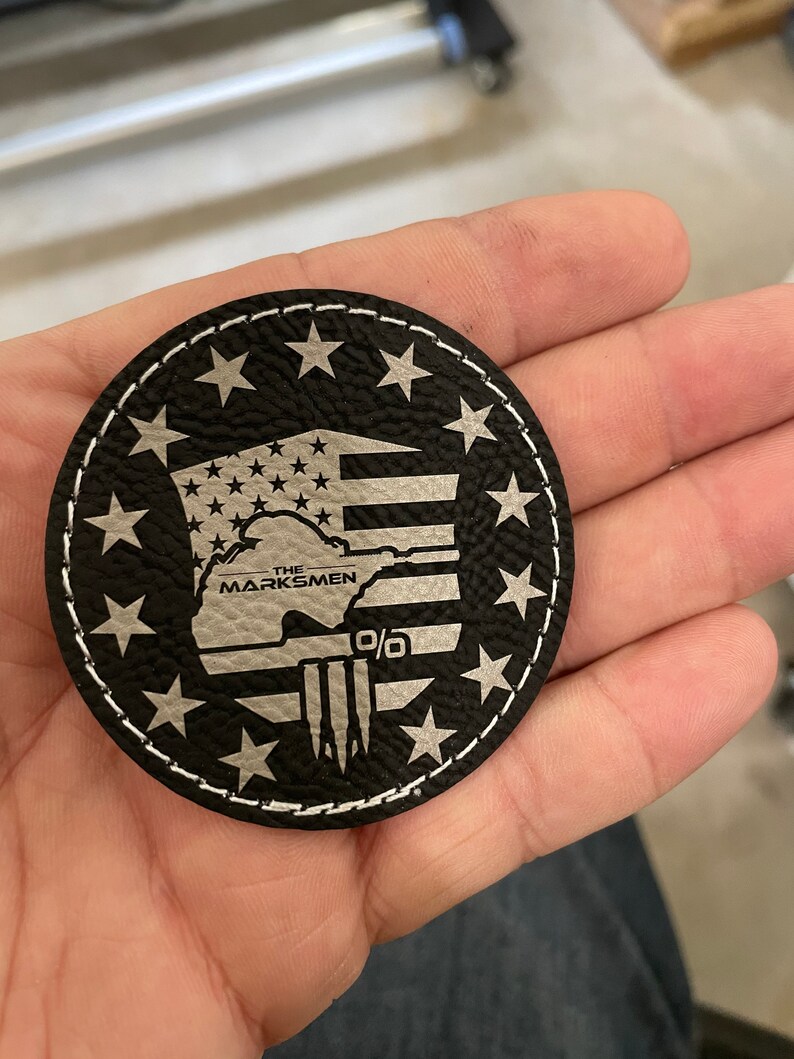 Custom Laser Engraved Leather Patch With Adhesive Backing. Etsy