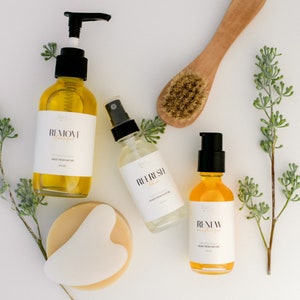 Organic Skin Care Kit, Facial Brush Self Care Kit, Anti-aging skin, Everyday Skin Care