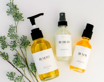 Natural Skin Care Kit, with facial brush, Organic Face Cleanser ,Facial gift set