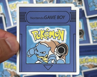Pokemon Azul Game Boy Cartucho Vinilo Pegatina Blastoise Nintendo