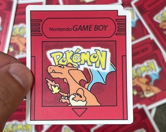 Pokemon Red Game Boy Cartucho Vinilo Pegatina Charizard Nintendo