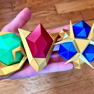 Legend of Zelda Ocarina of Time Spiritual Stones LoZ OoT Kokiri’s Emerald, Goron’s Ruby, and Zora’s Sapphire