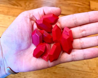 Legend of Zelda Small Red Rupees set of 10 - Ocarina of Time, Majora's Mask, Wind Waker, Breath of the Wild, Tears of the Kingdom, Twilight