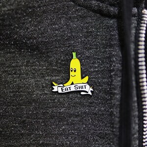 Banana Soft Enamel Pin Mario Kart Nintendo on Jacket
