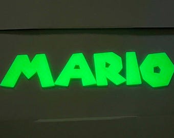Custom Name Super Mario Glow In The Dark Letters - Glow In The Dark Stars