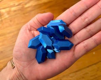 Legend of Zelda Small Blue Rupees set of 10 - Ocarina of Time, Majora's Mask, Wind Waker, Breath of the Wild, Tears of the Kingdom, Twilight