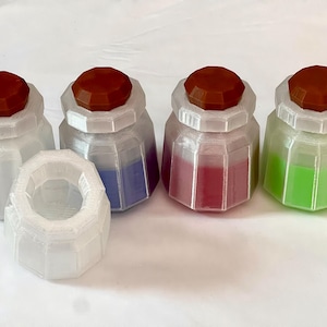 Botella de la Leyenda de Zelda con opciones de pociones de Ocarina of Time, Majora's Mask, Link's Awakening, Wind Waker, Twilight Princess y Skyward Sword.