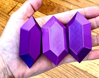 Legend of Zelda Large Purple Rupees set of 3 - Ocarina of Time, Majora's Mask, Wind Waker, Breath of the Wild, Tears of the Kingdom