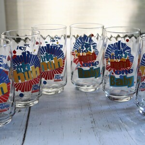 Diet Pepsi Glass Tumblers, Set of 6, You Got the Right One Baby Uh Huh, Ray Charles Ad, 1990s Nostalgia, Water Glasses, Top Brands