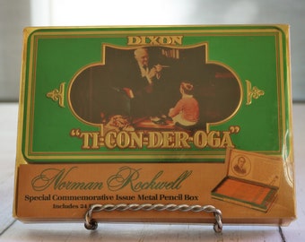 Ticonderoga Pencils in Decorative Norman Rockwell Tin, 24 Pencils in Pencil Box, New Old Stock, Original Packaging, For School Kids, Artists