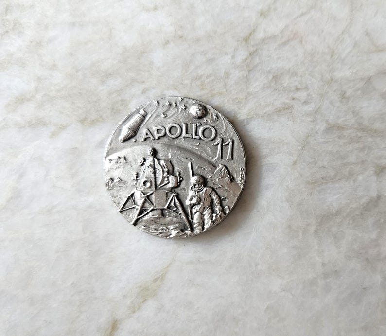 Apollo 11 Coin, Commemorative Token, 1969 Moon Landing - Etsy