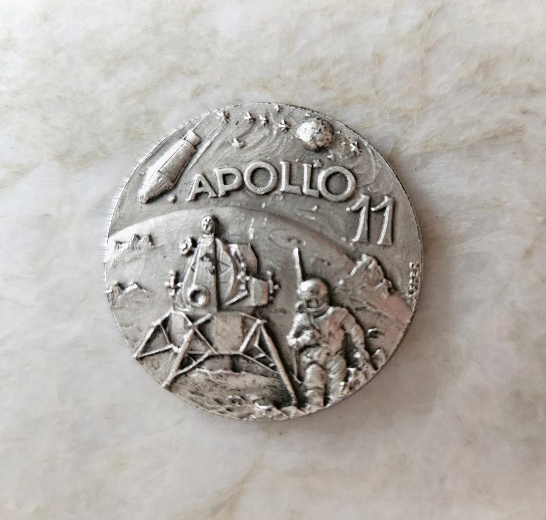 Apollo 11 Coin, Commemorative Token, 1969 Moon Landing - Etsy