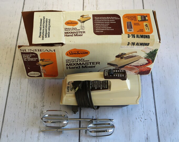 Sunbeam Mixmaster Hand Mixer With Power Burst, IT WORKS, 1979 Model 3