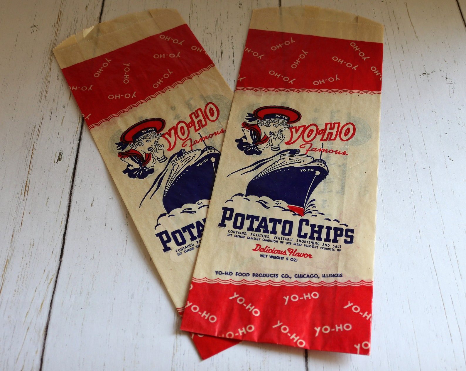 Yoho Potato Chips Bag NOS Food Packaging Yo Ho Brands Etsy