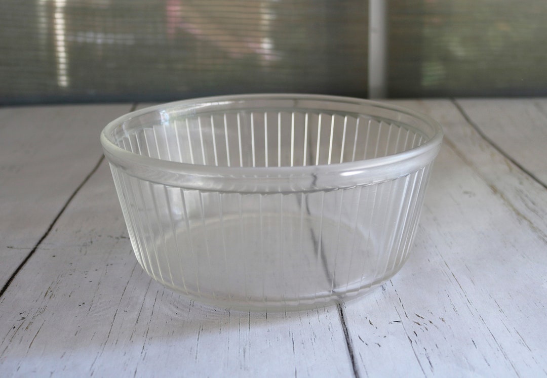 Vintage Pyrex Souffle Dish Mixing Bowl Serving Bowl Clear Etsy