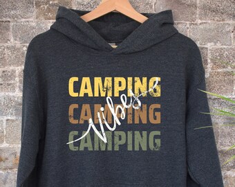 Camping Vibes Hoodie | Distressed Print Sweatshirt