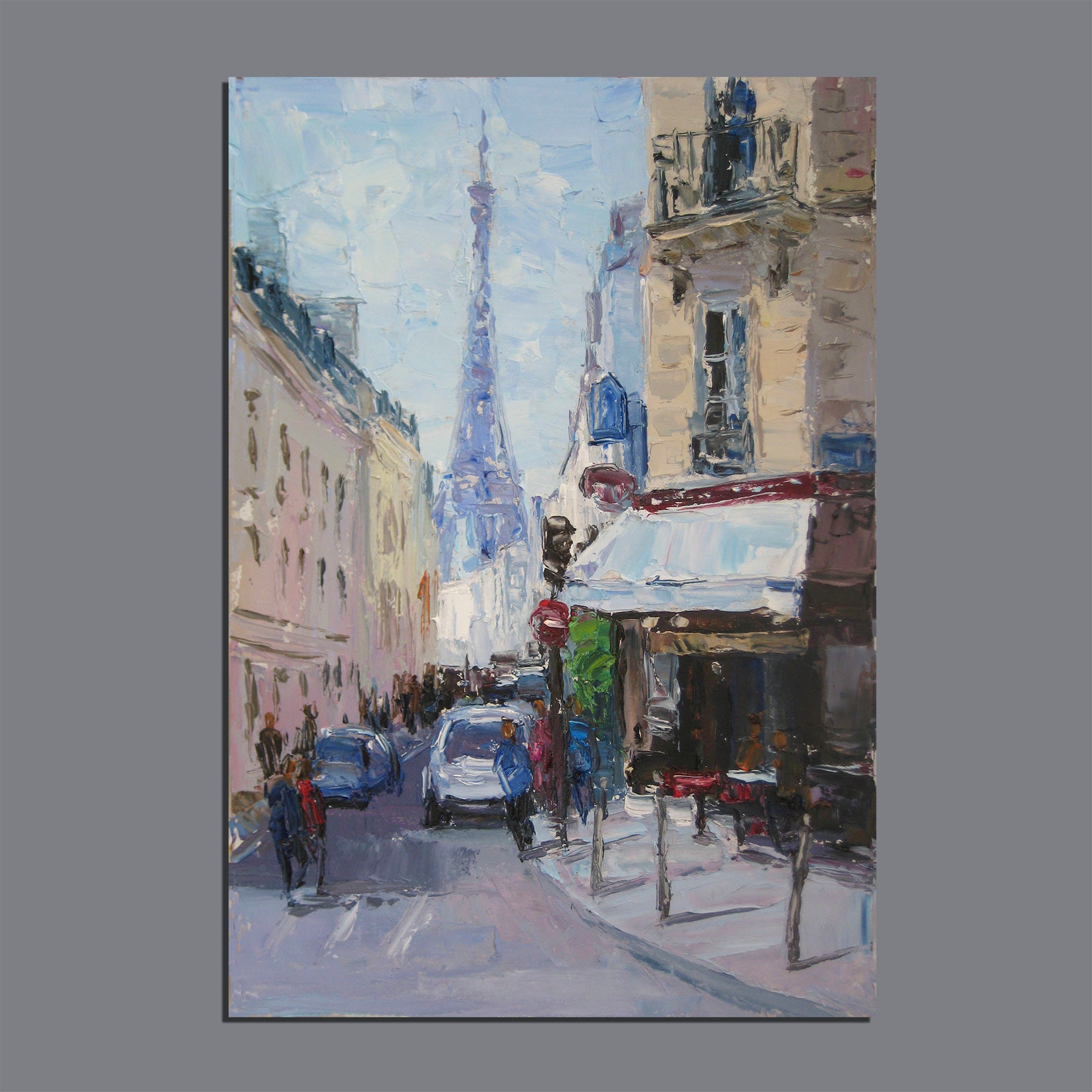 Eiffel Tower French Cafe Original PARIS OIL Painting Paris Etsy