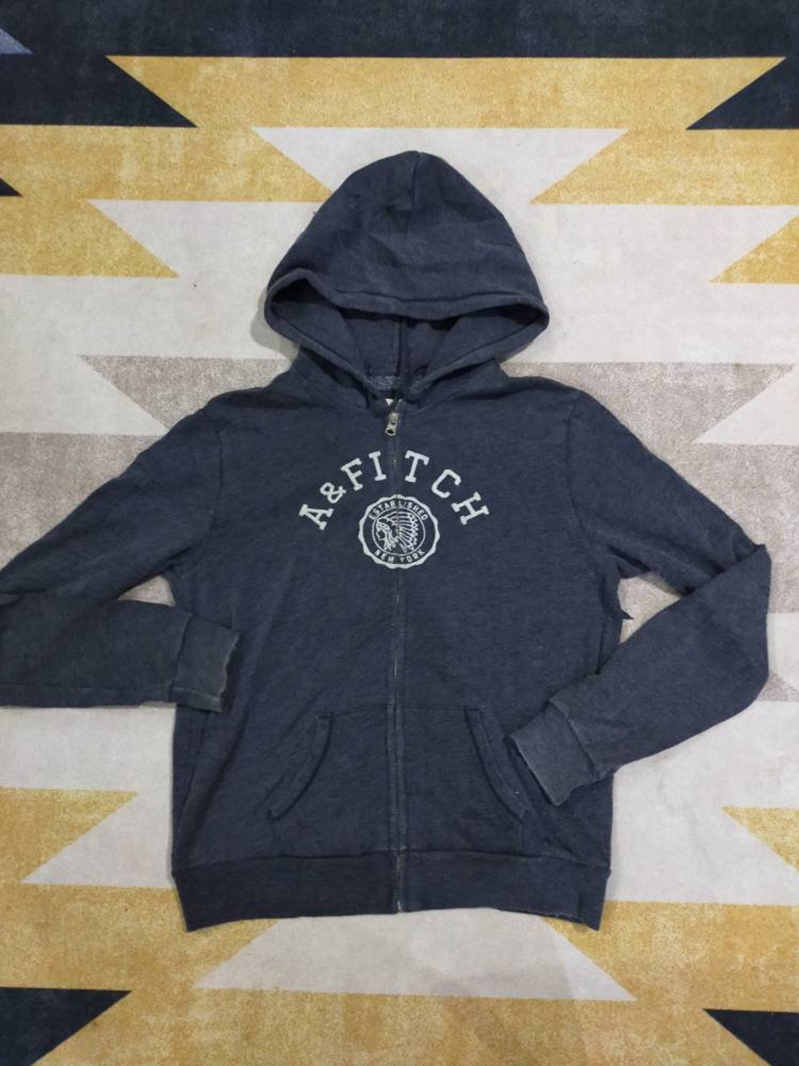 Vintage ABERCROMBIE & FITCH New York Zipper Hoodie Sweater Etsy