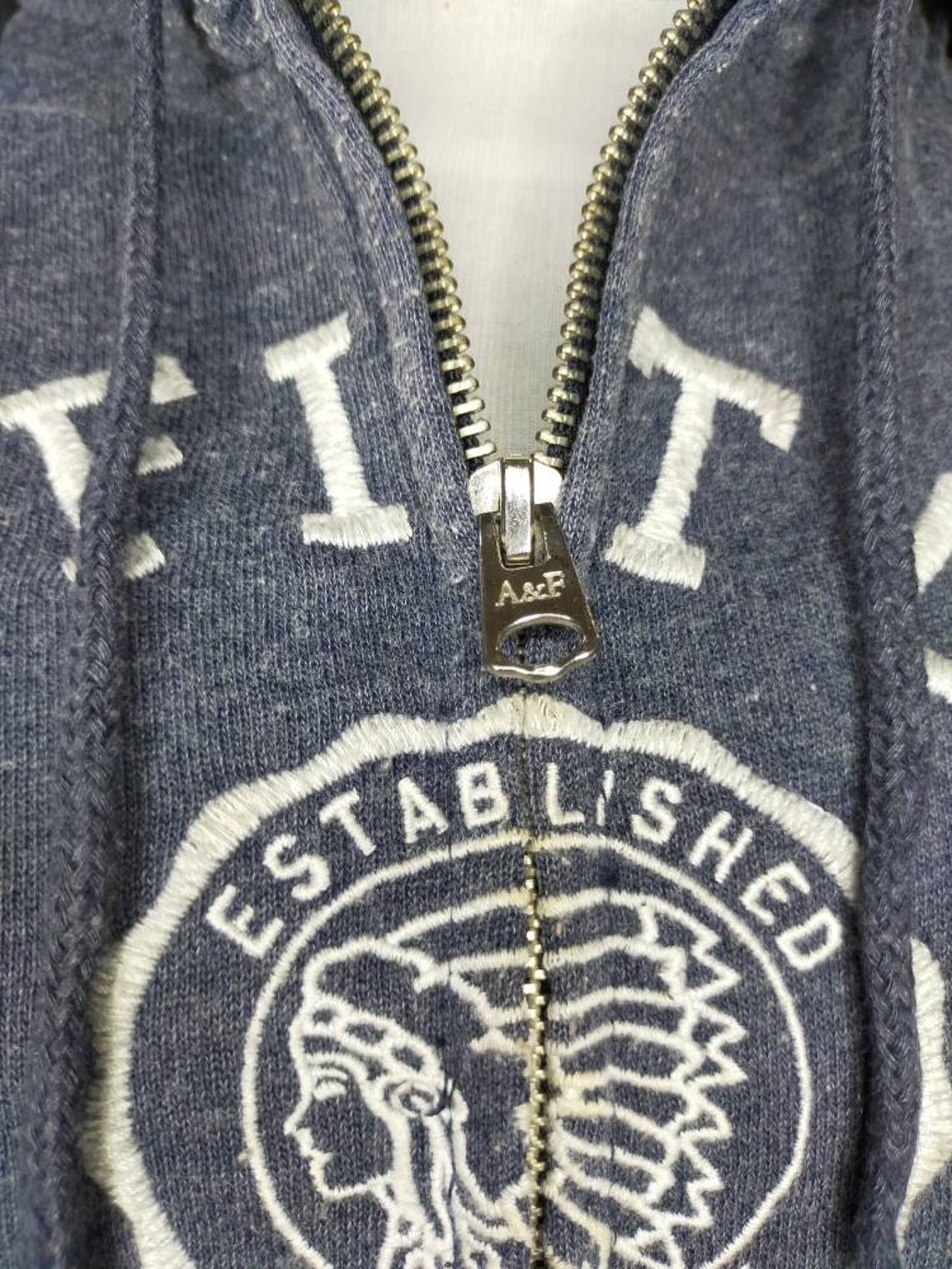 Vintage ABERCROMBIE & FITCH New York Zipper Hoodie Sweater | Etsy