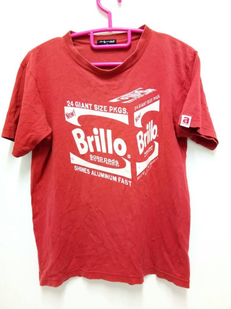 Rare Pop Art Brillo Design t-shirt by Andy Warhol Red size S