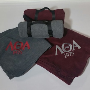 Lambda Theta Alpha-Fleece Blanket with Strap Port Authority®-LQA-BP10-BLNKT - 1095-B6E834-050323