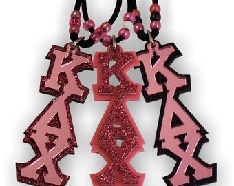 Kappa Delta Chi-Tikis, KD Chi Glitter Tiki Necklace, Kappa Delta Chi Acrylic Tiki, - KDC-03-TIKI - 15663-C83CFE-050323