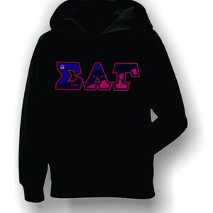 Sigma Lambda Gamma-Hooded Sweatshirt with Flag, Embroidered (Double Stitched), Jerseys® Super Sweats®-SLG-4997-HDSW-FLG