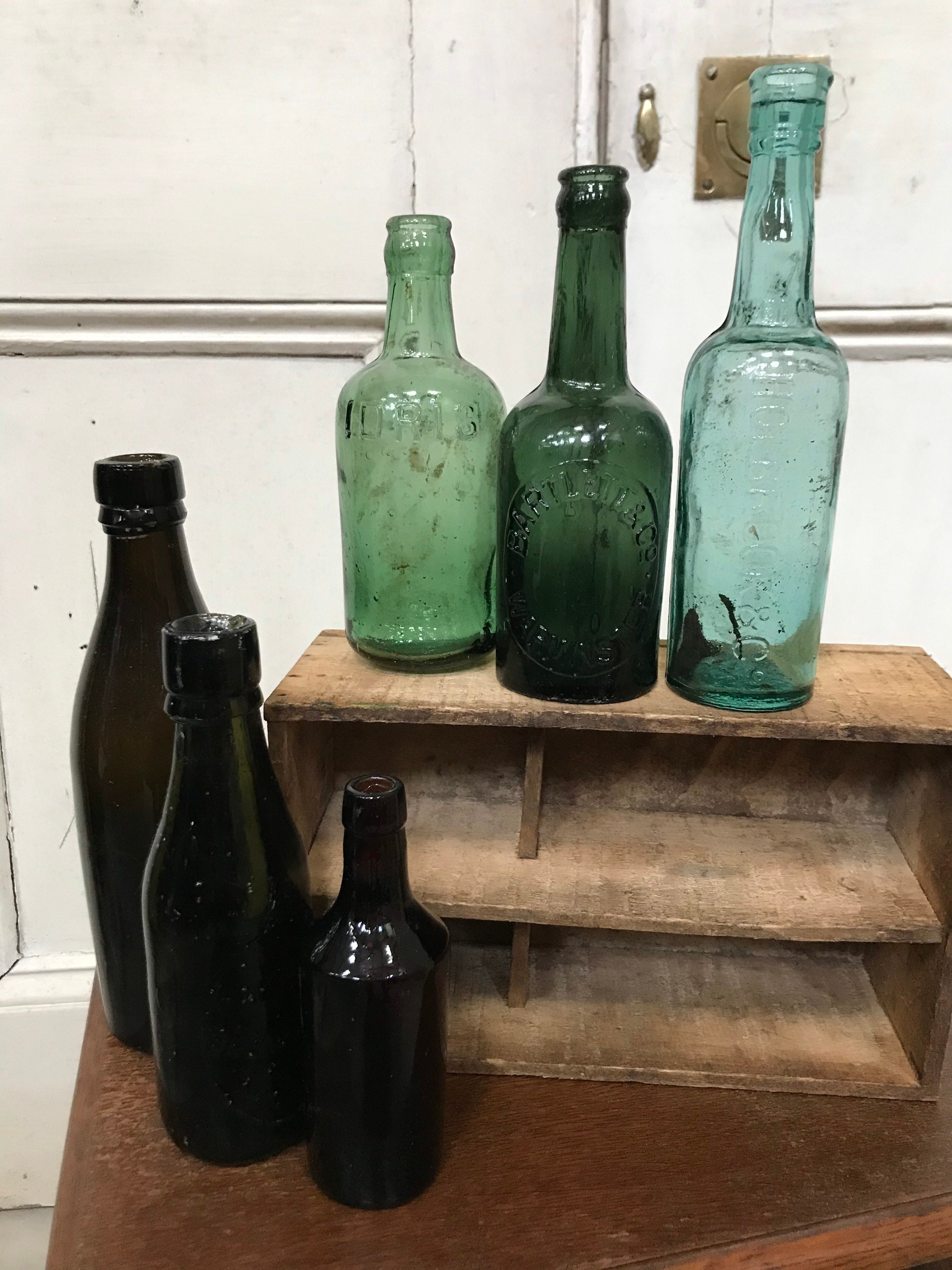 Old green glass Idris bottle dug up from Salisbury Plain Etsy