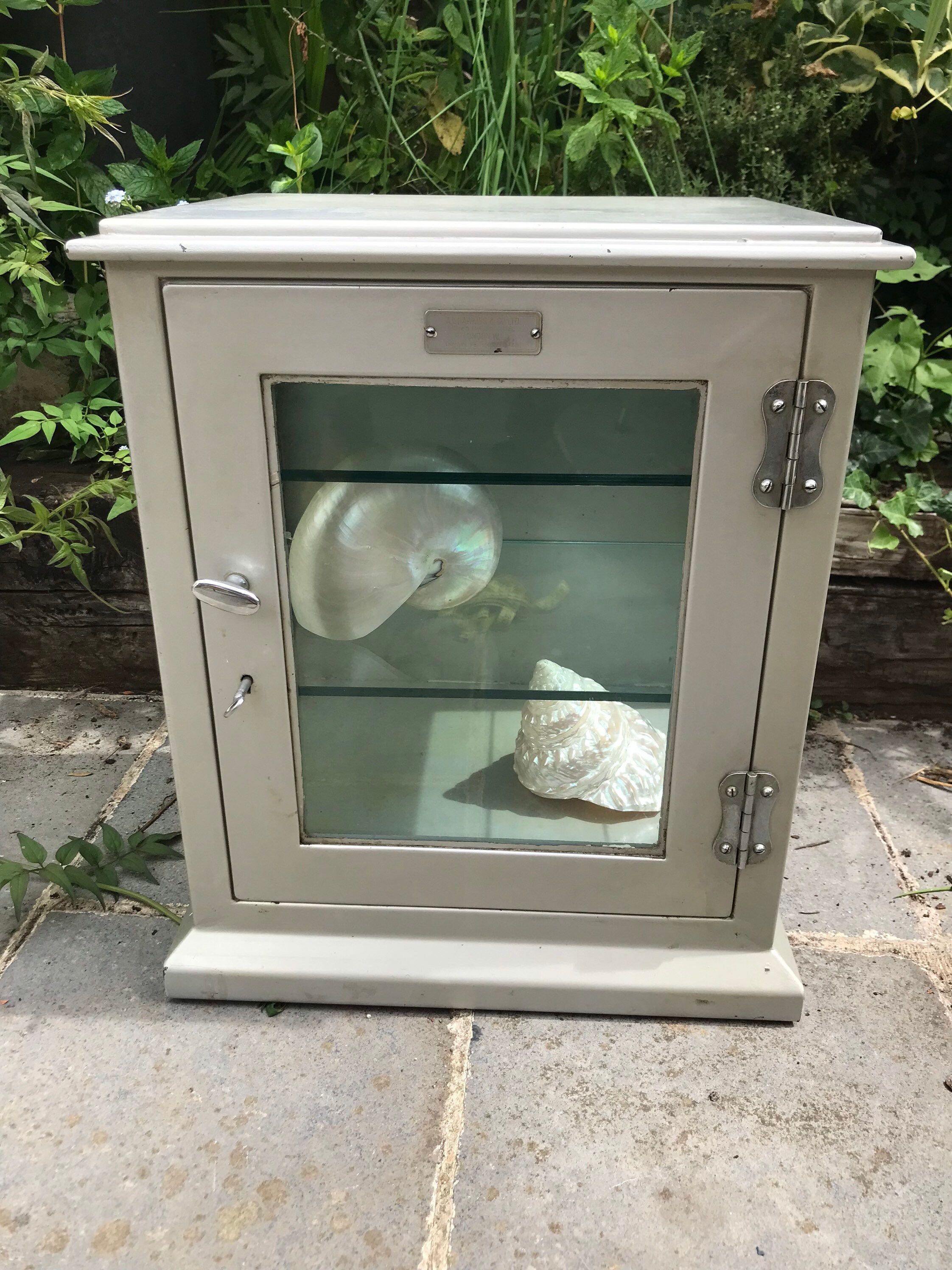 Gabinete de metal vintage y dentista vidriado. En condiciones | Etsy