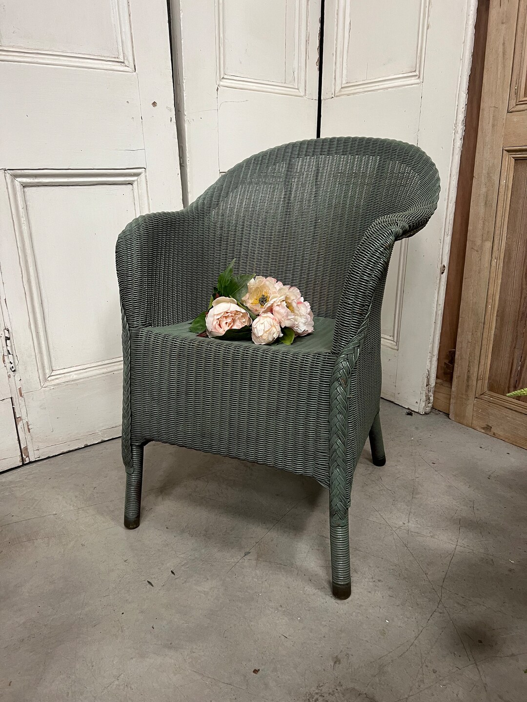 Vintage Lloyd Loom Chair Dated October 34 Etsy UK