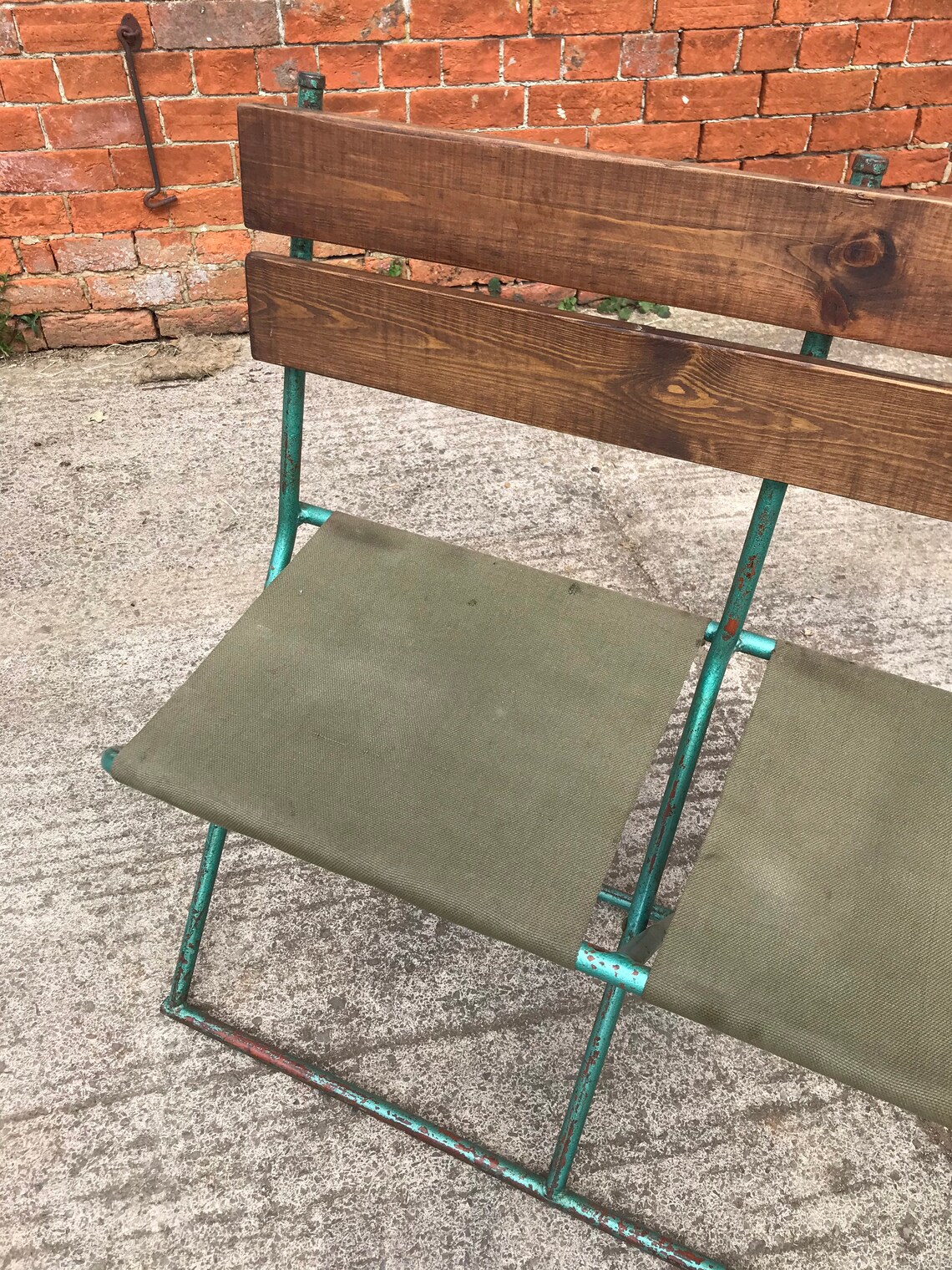 Vintage military band benches folding seats canvas seating Etsy